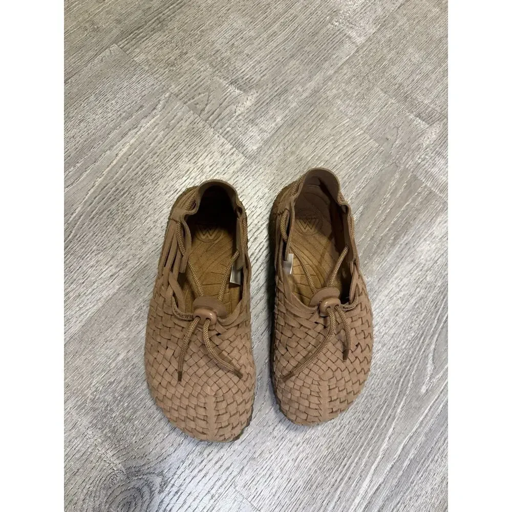 Malibu Unisex Sandals Latigo SUEDE Weave Shoe Vegan W 8 M 5 EUC
